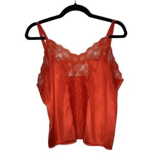 Red Lacy Slip Top